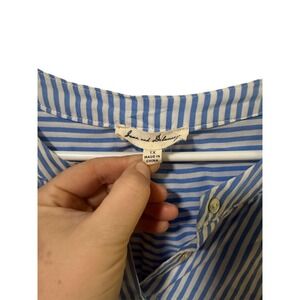 Delaney and Jane Size 1X Long Sleeve Blue Striped Blouse